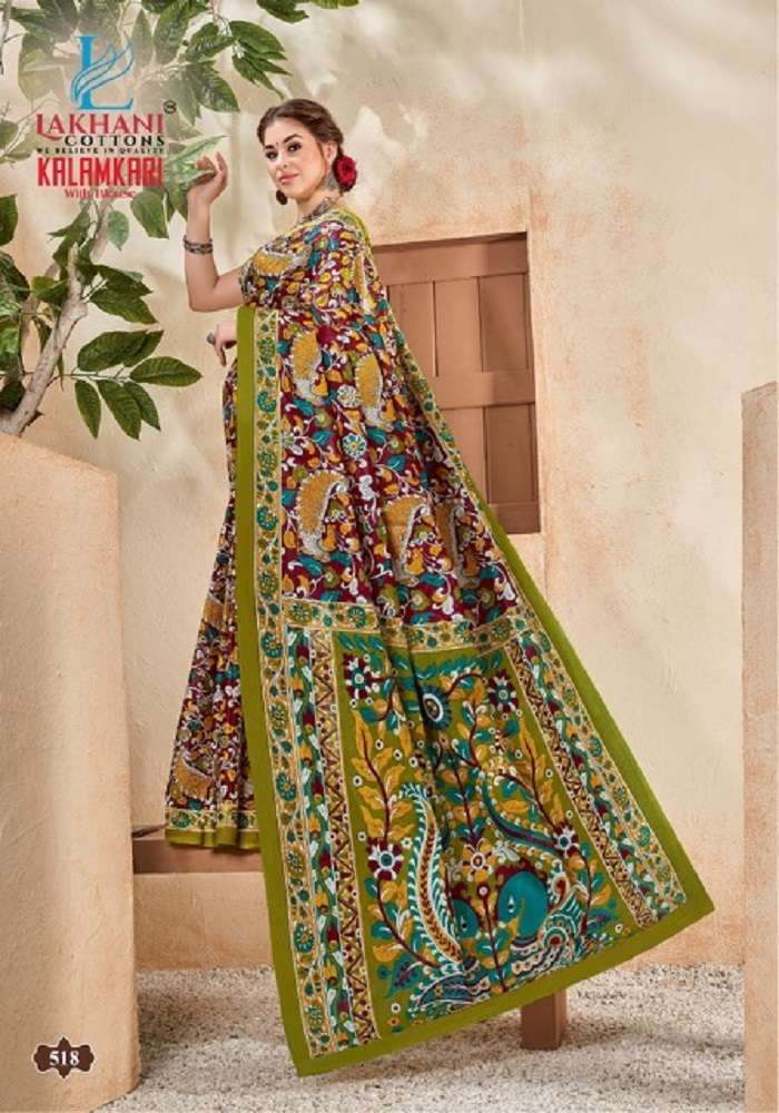 Lakhani Kalamkari Vol-5 -Cotton Saree -Wholesale Catalog