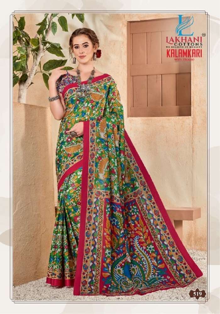 Lakhani Kalamkari Vol-5 -Cotton Saree -Wholesale Catalog