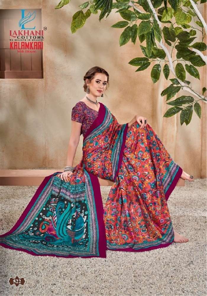 Lakhani Kalamkari Vol-5 -Cotton Saree -Wholesale Catalog