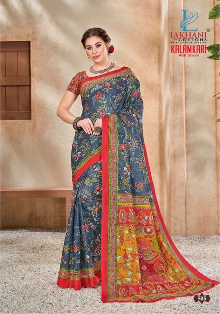 Lakhani Kalamkari Vol-5 -Cotton Saree -Wholesale Catalog