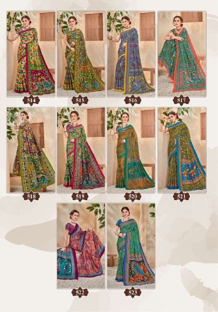 Lakhani Kalamkari Vol-5 -Cotton Saree -Wholesale Catalog