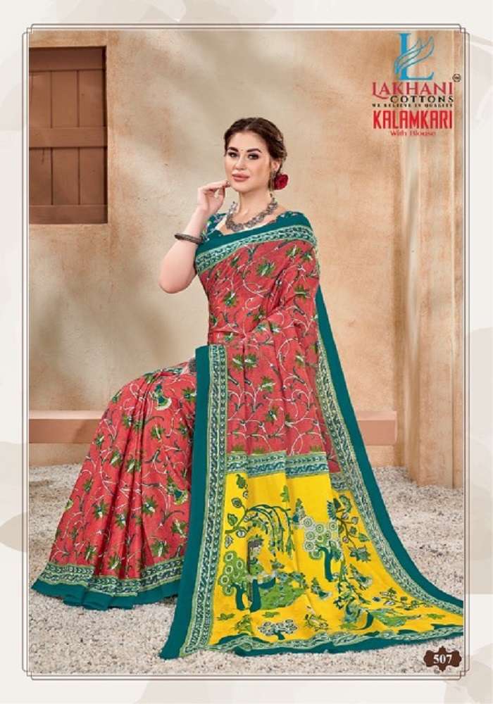 Lakhani Kalamkari Vol-5 -Cotton Saree -Wholesale Catalog