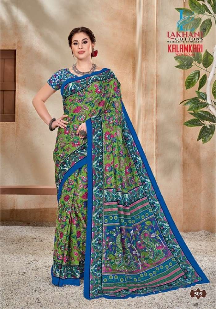 Lakhani Kalamkari Vol-5 -Cotton Saree -Wholesale Catalog