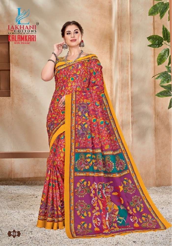 Lakhani Kalamkari Vol-5 -Cotton Saree -Wholesale Catalog