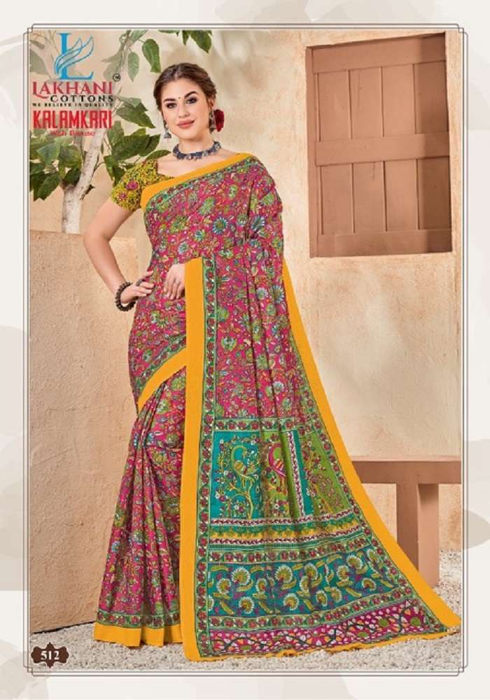 Lakhani Kalamkari Vol-5 -Cotton Saree -Wholesale Catalog