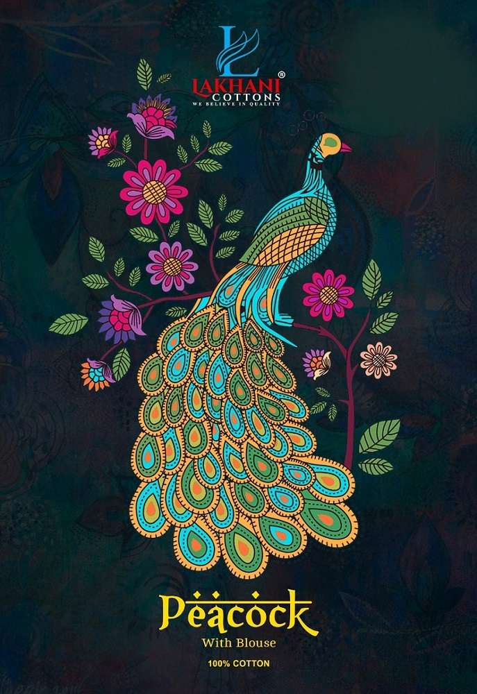 Lakhani Peacock -Cotton Saree -Wholeslae Catalog