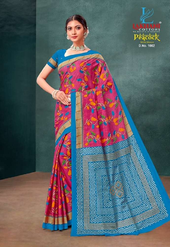 Lakhani Peacock -Cotton Saree -Wholeslae Catalog