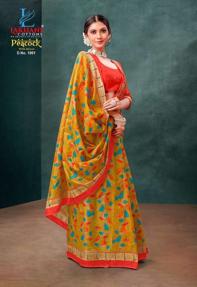 Lakhani Peacock -Cotton Saree -Wholeslae Catalog