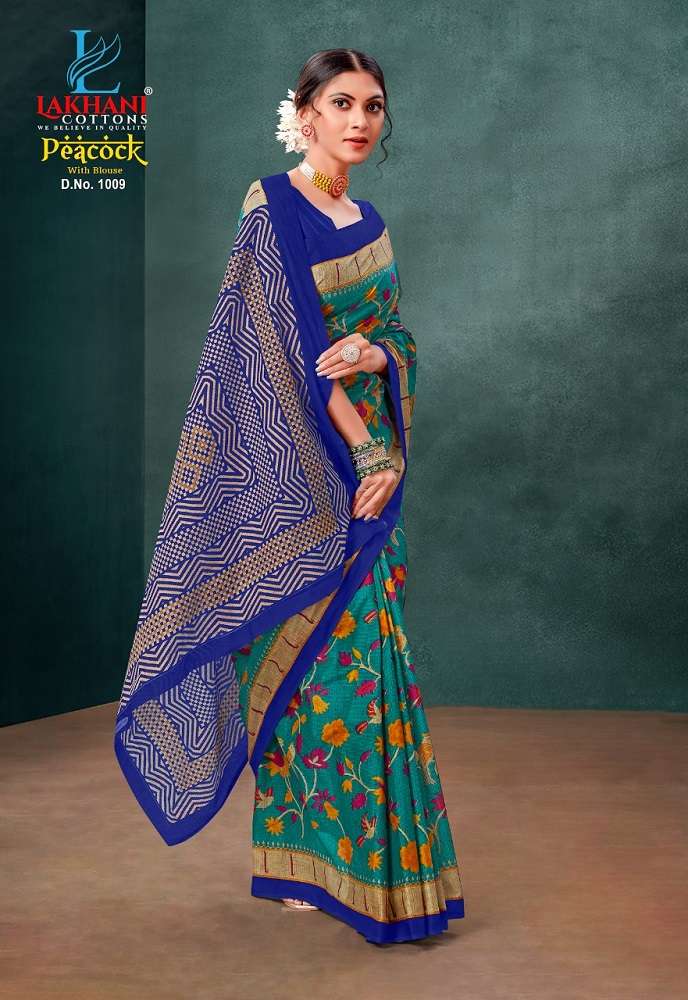 Lakhani Peacock -Cotton Saree -Wholeslae Catalog