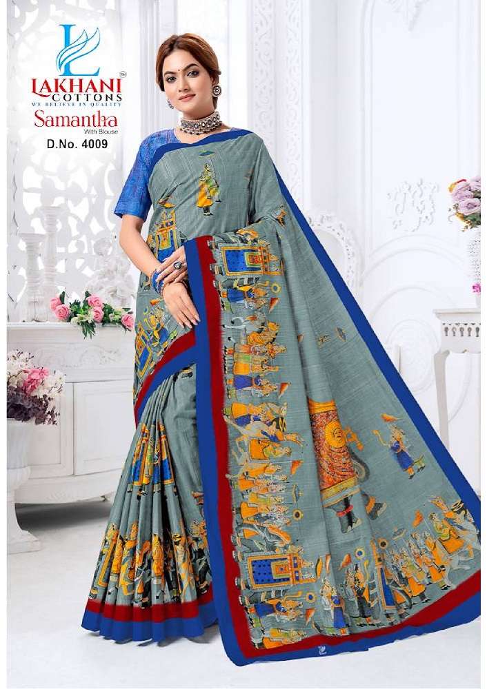Lakhani Samantha Vol-4 -Cotton Saree -Wholeslae Catalog