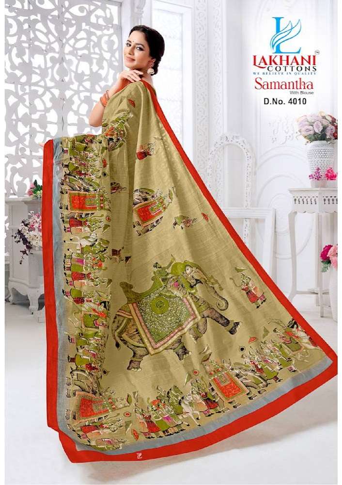Lakhani Samantha Vol-4 -Cotton Saree -Wholeslae Catalog