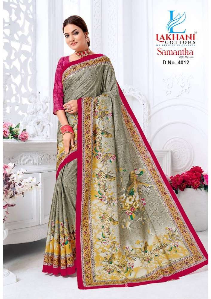 Lakhani Samantha Vol-4 -Cotton Saree -Wholeslae Catalog