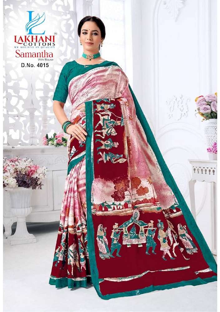 Lakhani Samantha Vol-4 -Cotton Saree -Wholeslae Catalog