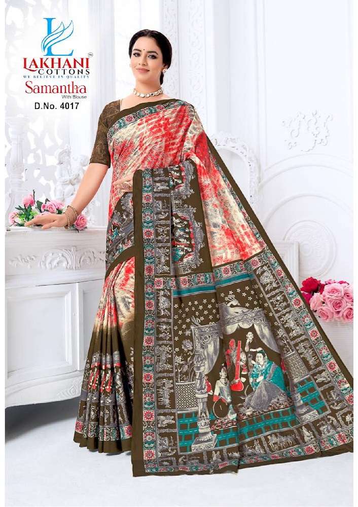 Lakhani Samantha Vol-4 -Cotton Saree -Wholeslae Catalog
