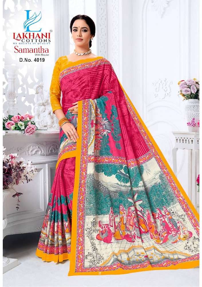 Lakhani Samantha Vol-4 -Cotton Saree -Wholeslae Catalog