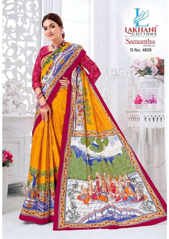 Lakhani Samantha Vol-4 -Cotton Saree -Wholeslae Catalog