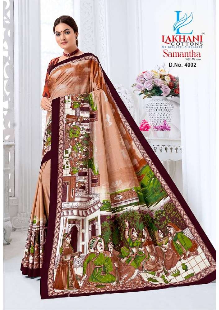 Lakhani Samantha Vol-4 -Cotton Saree -Wholeslae Catalog
