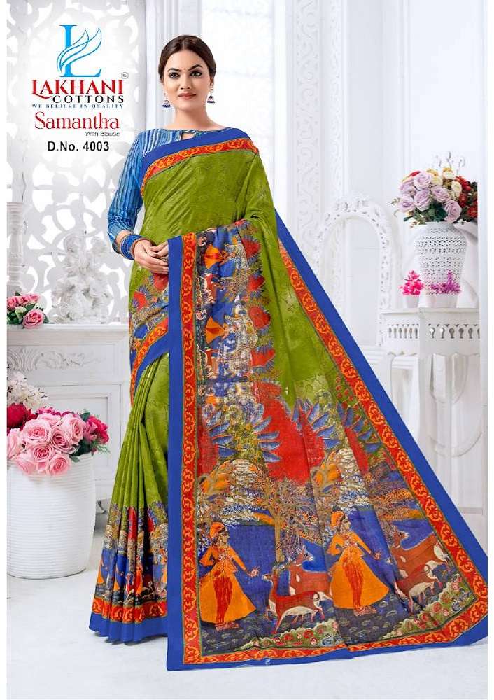 Lakhani Samantha Vol-4 -Cotton Saree -Wholeslae Catalog