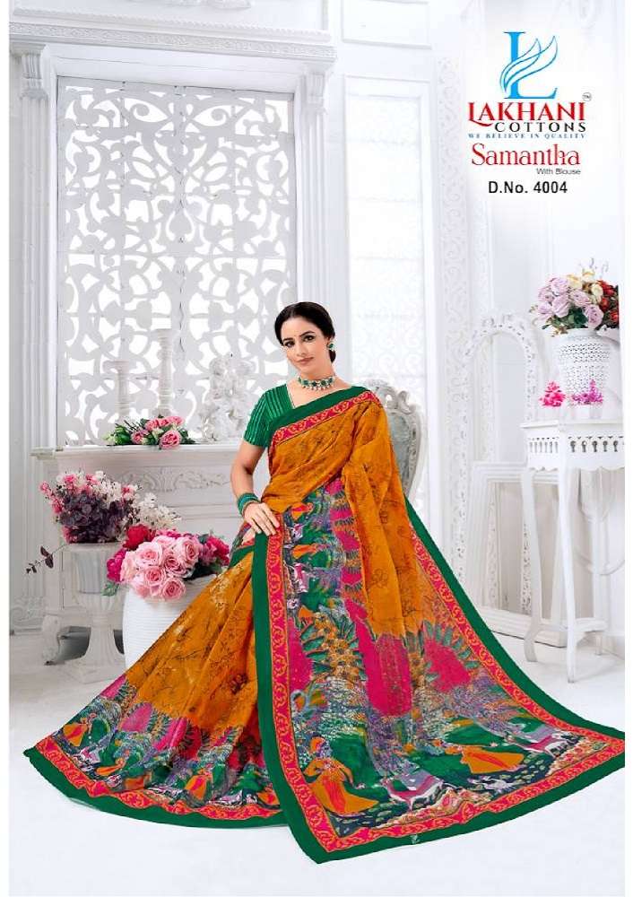 Lakhani Samantha Vol-4 -Cotton Saree -Wholeslae Catalog
