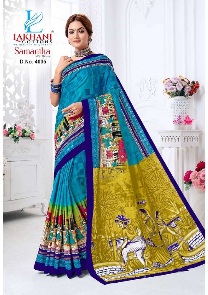 Lakhani Samantha Vol-4 -Cotton Saree -Wholeslae Catalog