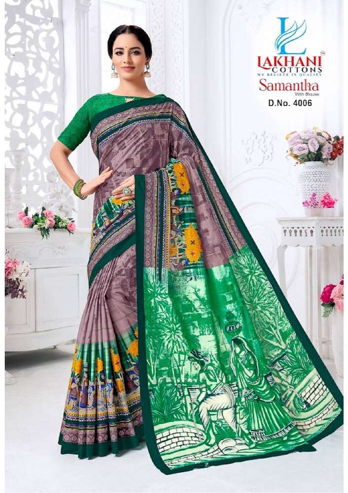 Lakhani Samantha Vol-4 -Cotton Saree -Wholeslae Catalog