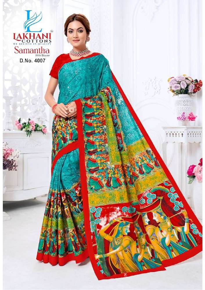 Lakhani Samantha Vol-4 -Cotton Saree -Wholeslae Catalog