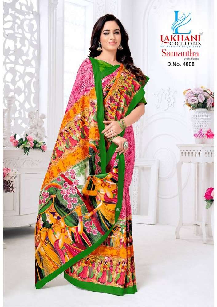 Lakhani Samantha Vol-4 -Cotton Saree -Wholeslae Catalog