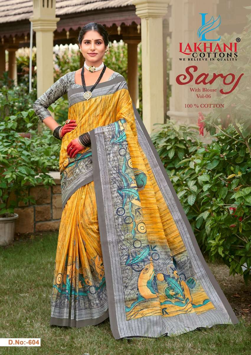 Lakhani Saroj Vol 6 -Cotton Sarees -Wholesale Catalog