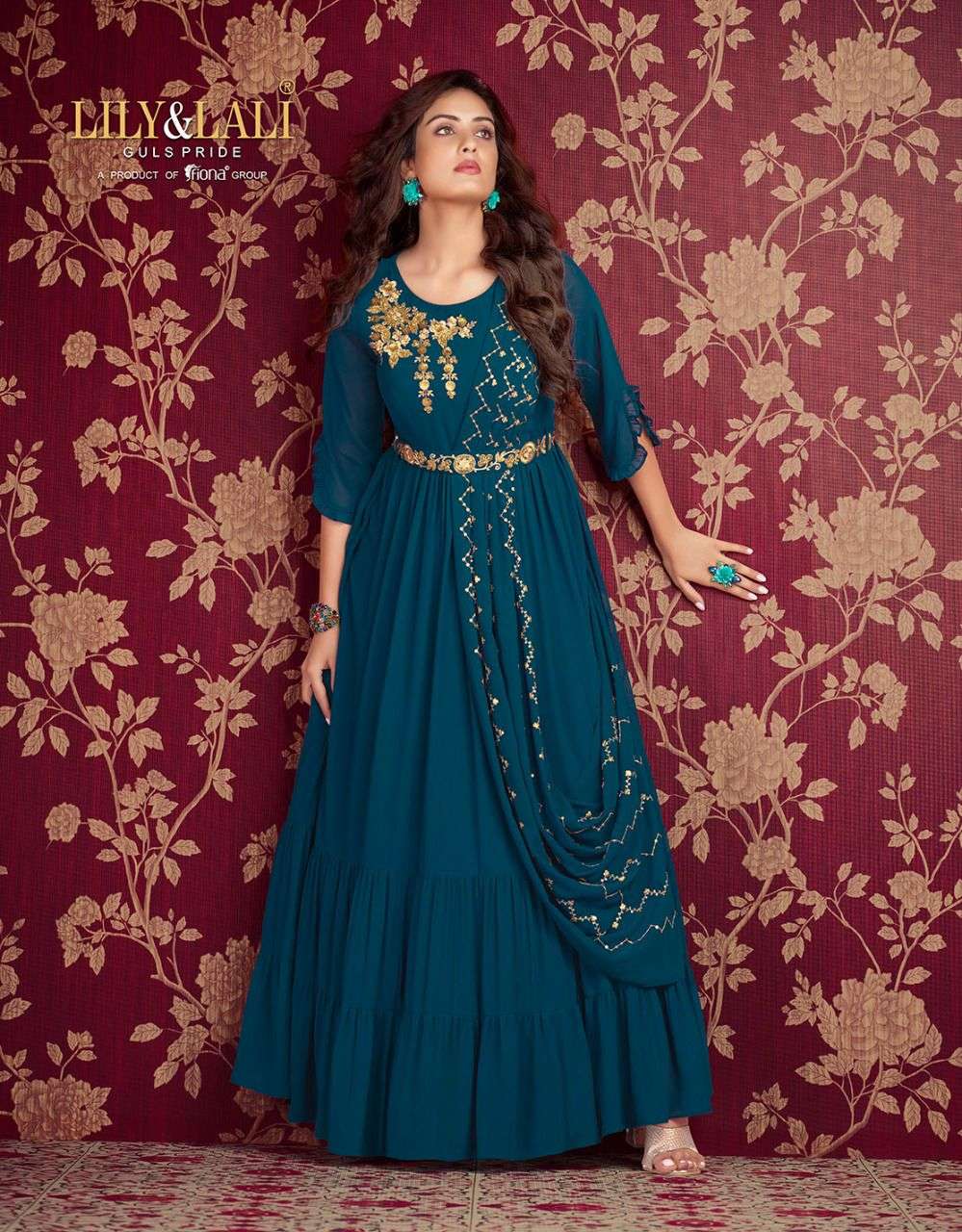 Lily And Lali Rosette Exclusive Designer Wear Kurti Wholesale catalog
