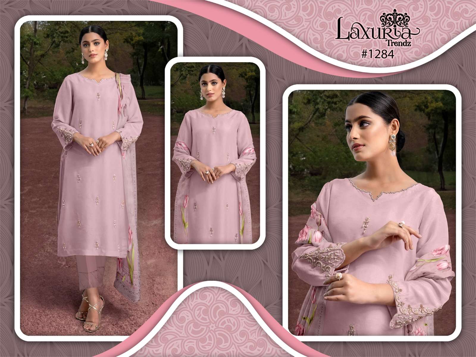 Luxuria Trendz 1284 Pakistani Suits Wholesale catalog