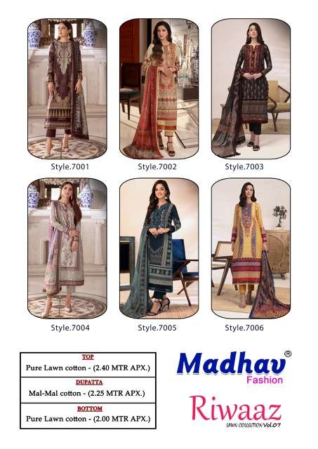 Madhav Riwaaz Vol-7 – Dress Material - Wholesale Catalog