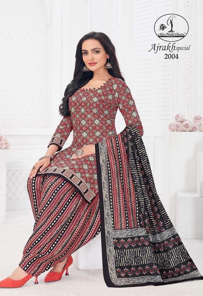 Miss World Ajrakh Special Vol-2 -Dress Material -Wholesale Catalog