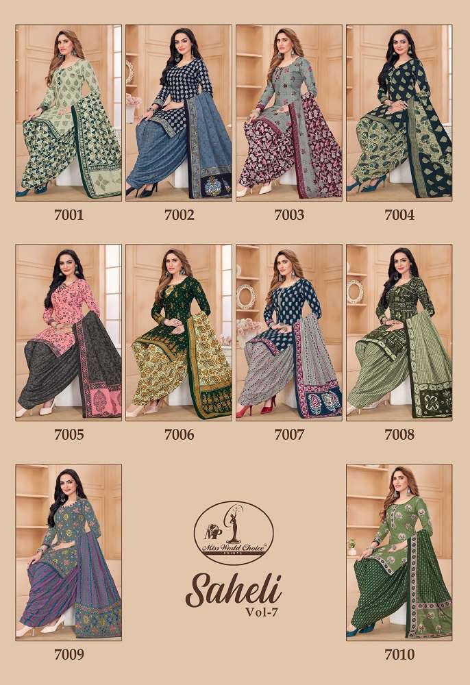 Miss World Saheli Vol-7 -Dress Material -Wholesale Catalog