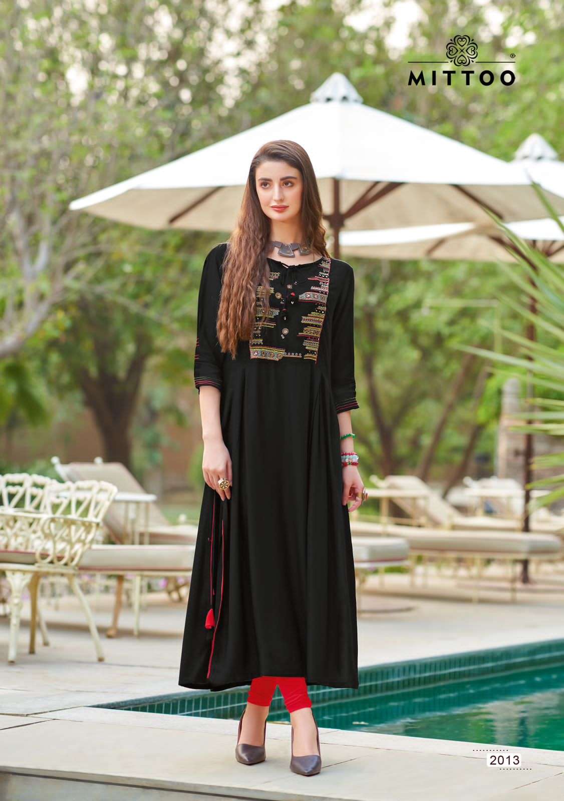 Mittoo Mullberry Heavy Rayon Embroidery Kurti Wholesale catalog