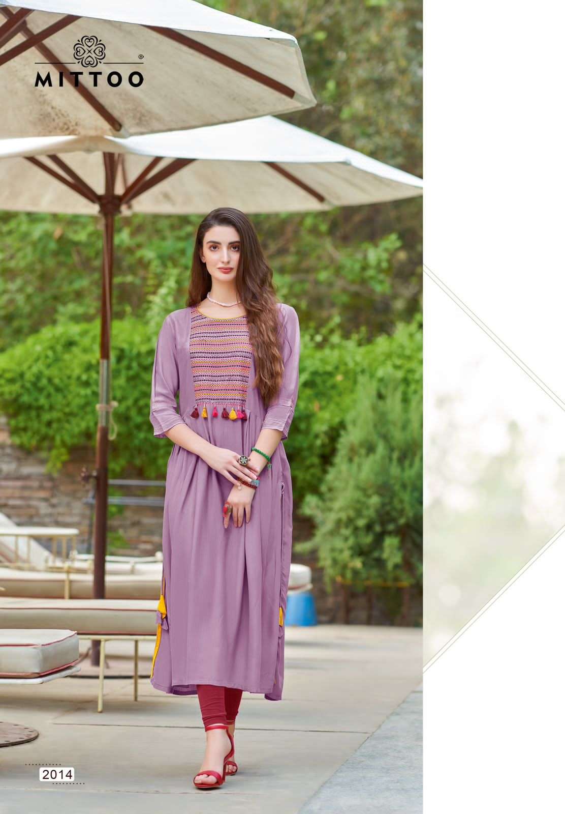 Mittoo Mullberry Heavy Rayon Embroidery Kurti Wholesale catalog