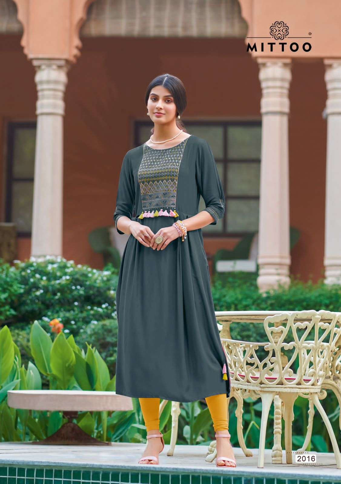 Mittoo Mullberry Heavy Rayon Embroidery Kurti Wholesale catalog