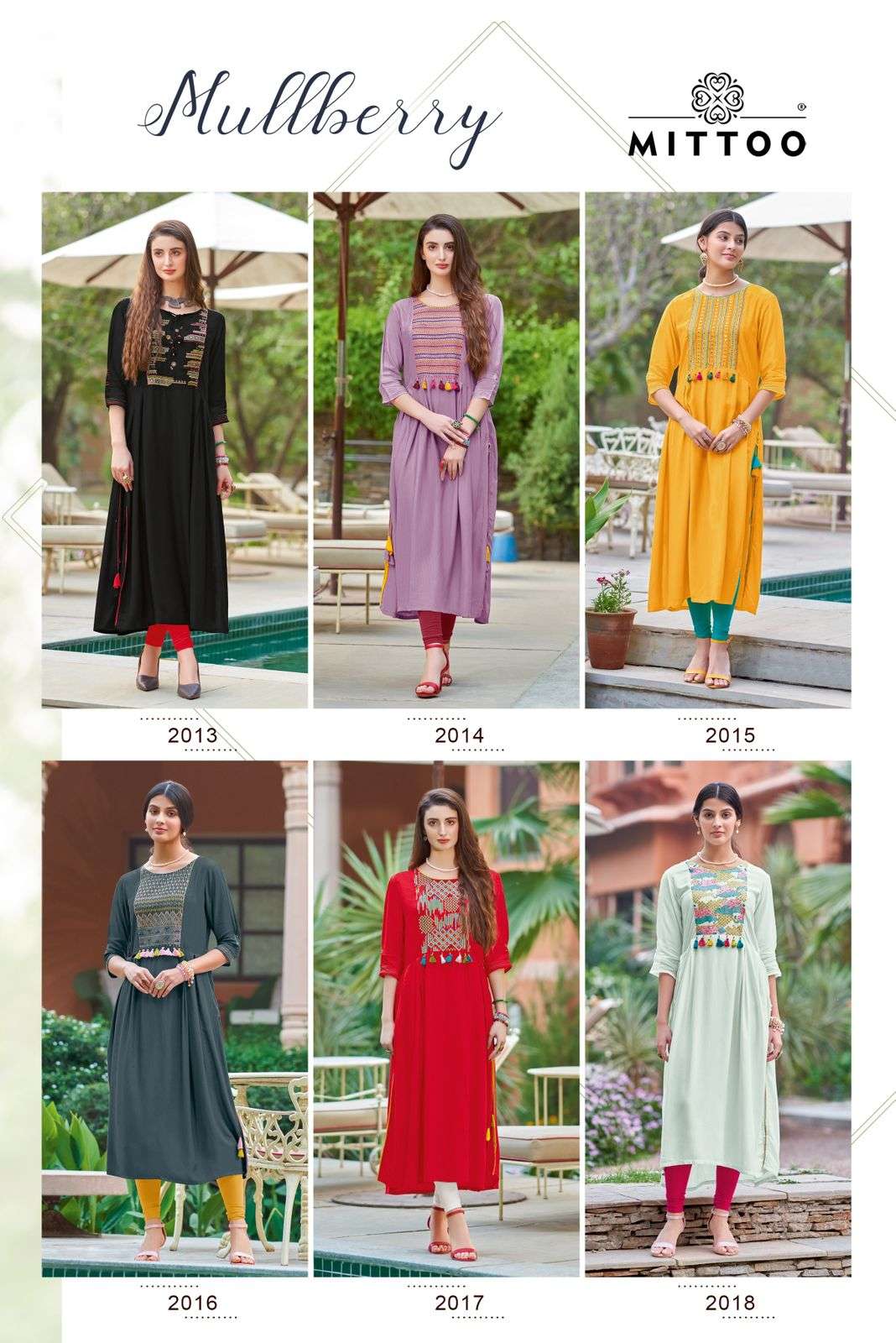 Mittoo Mullberry Heavy Rayon Embroidery Kurti Wholesale catalog