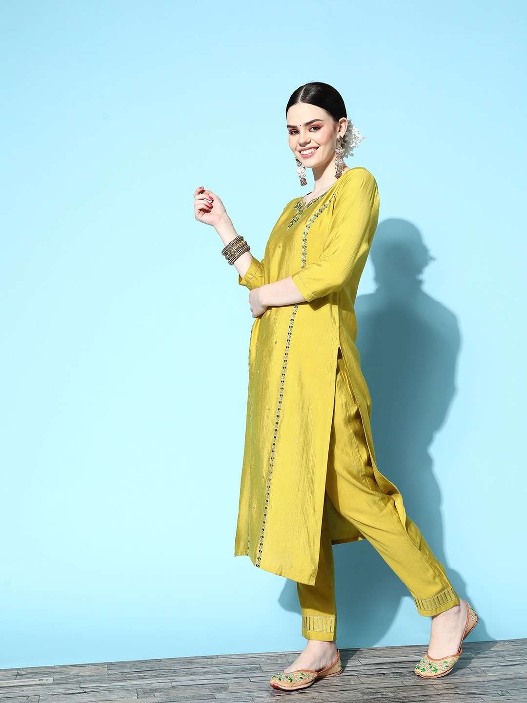 Morina Lemon Viscose Rayon Kurti Wholesale catalog
