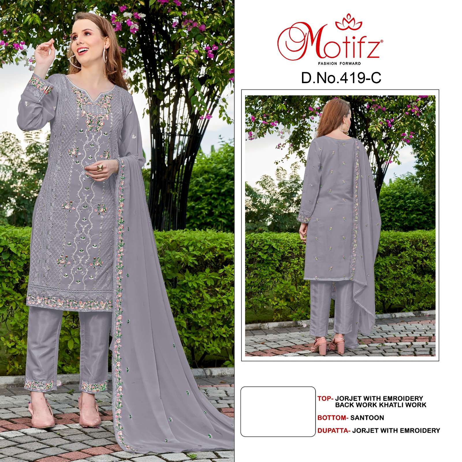 Motifz 419 A To D Georgette Pakistani Salwar Kameez Wholesale catalog