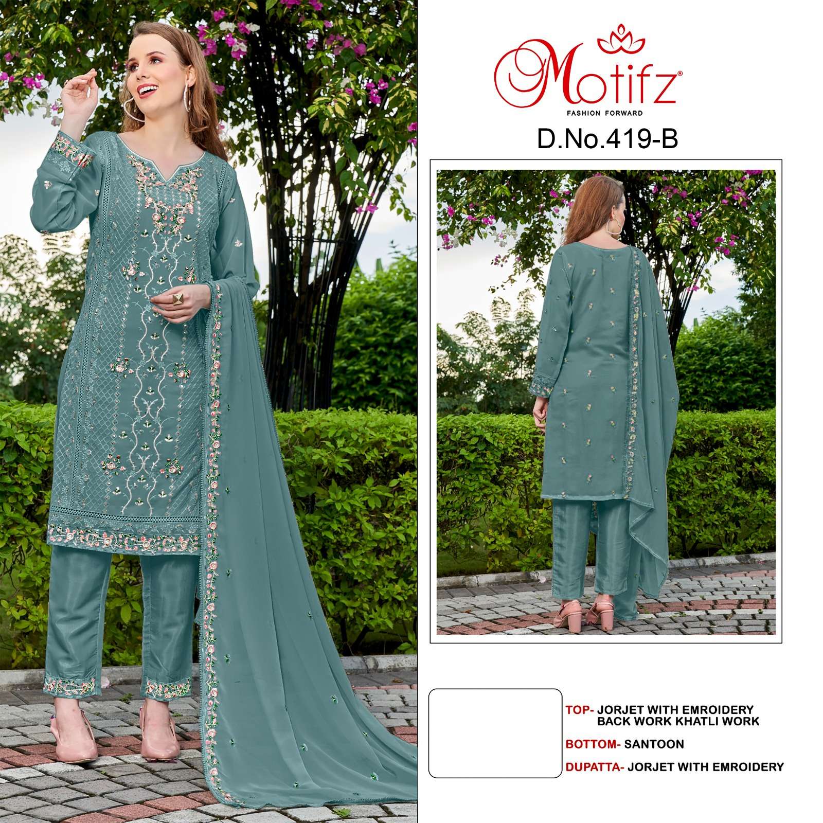Motifz 419 A To D Georgette Pakistani Salwar Kameez Wholesale catalog