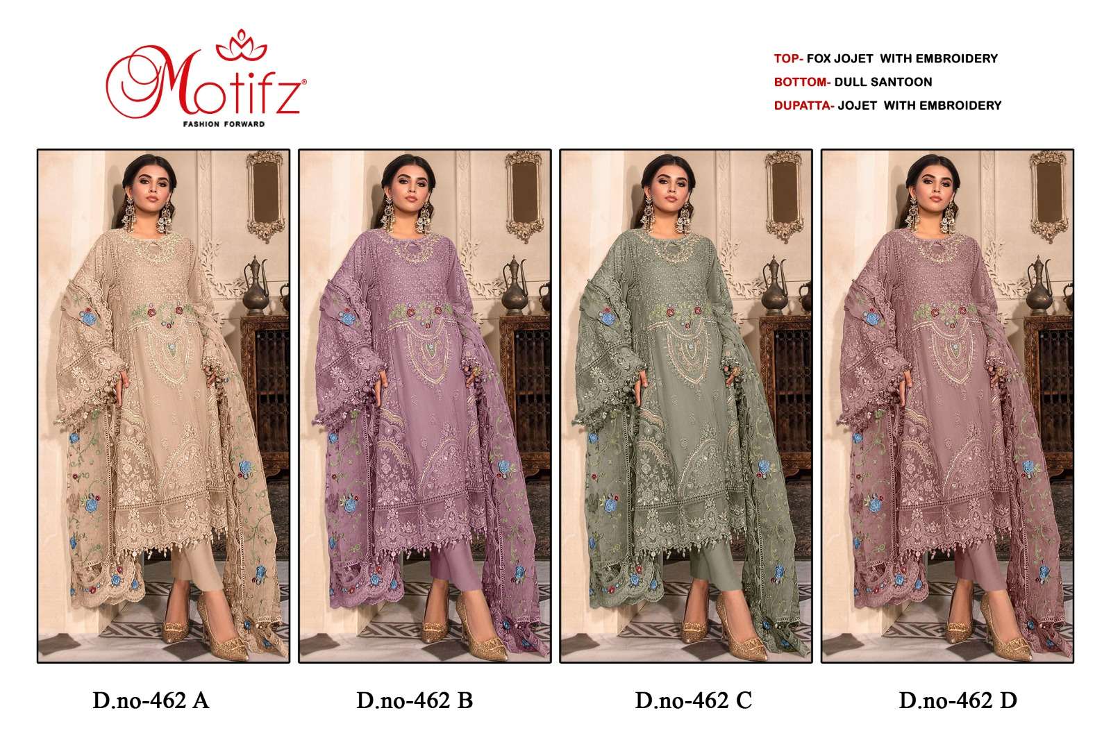 Motifz 462 A To D Georgette Salwar Kameez Wholesale catalog