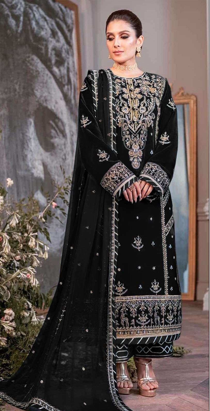 Motifz d-2020 velvet with embroidery   Salwar Kameez Wholesale catalog