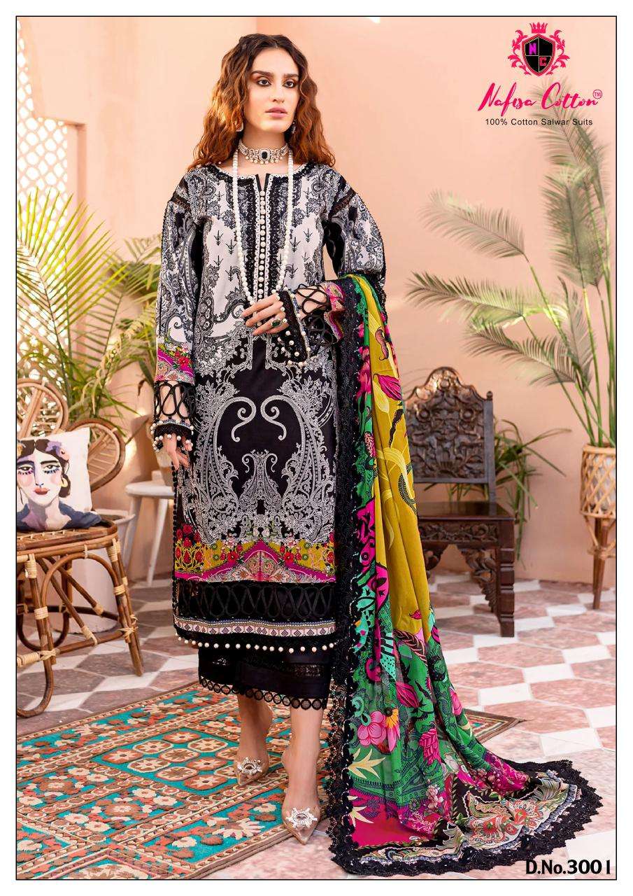 Nafisha Safina Vol 3 Karachi Cotton Printed Dress Material Wholesale catalog