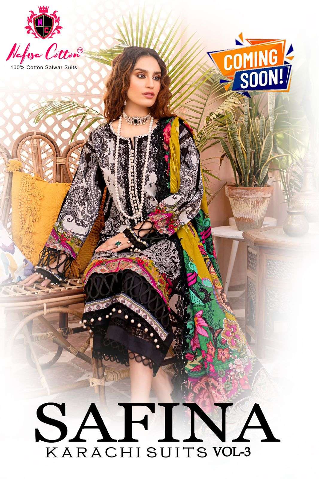 Nafisha Safina Vol 3 Karachi Cotton Printed Dress Material Wholesale catalog