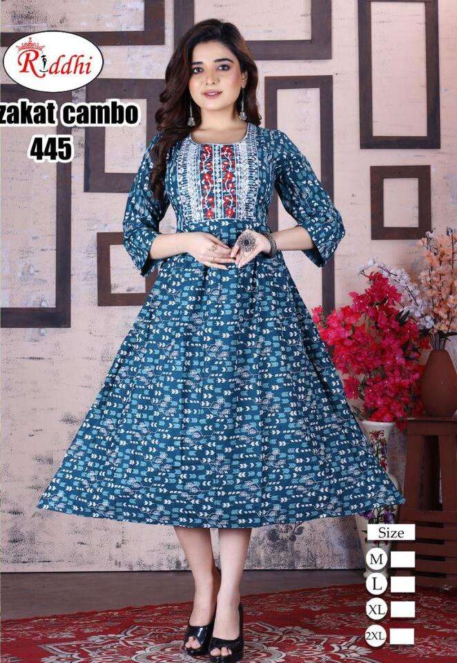 NAZAKAT vol -1 GHERA RAYON PRINT Kurti Wholesale catalog