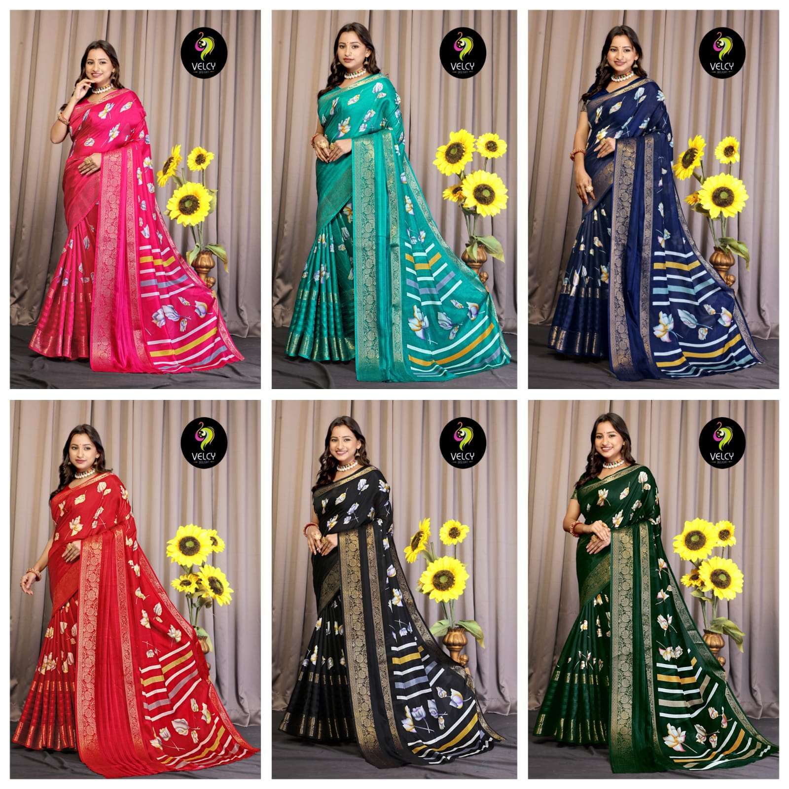 New Launching Zari Weaving Border Saree Wholesale catalog