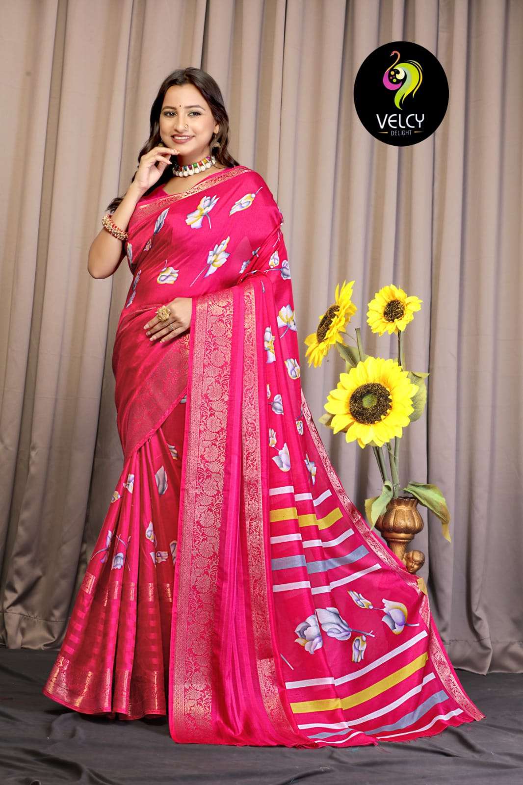 New Launching Zari Weaving Border Saree Wholesale catalog