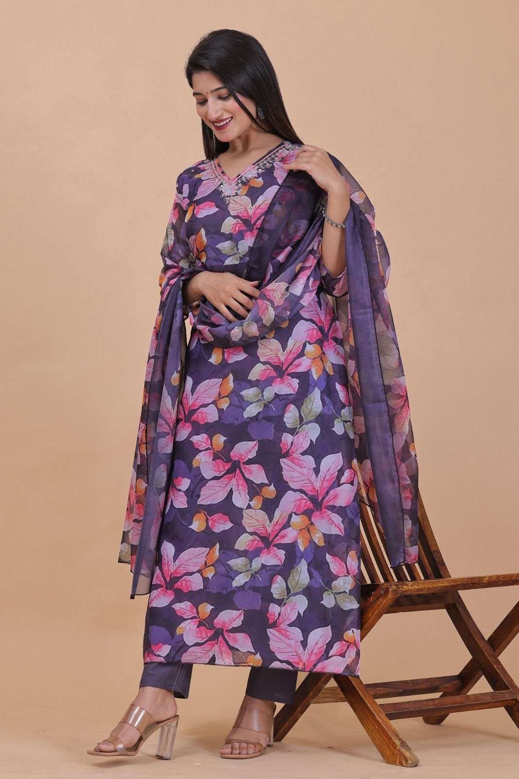 ORGANZA DIGITAL ANARKALI 3 Pc Kurti Wholesale catalog