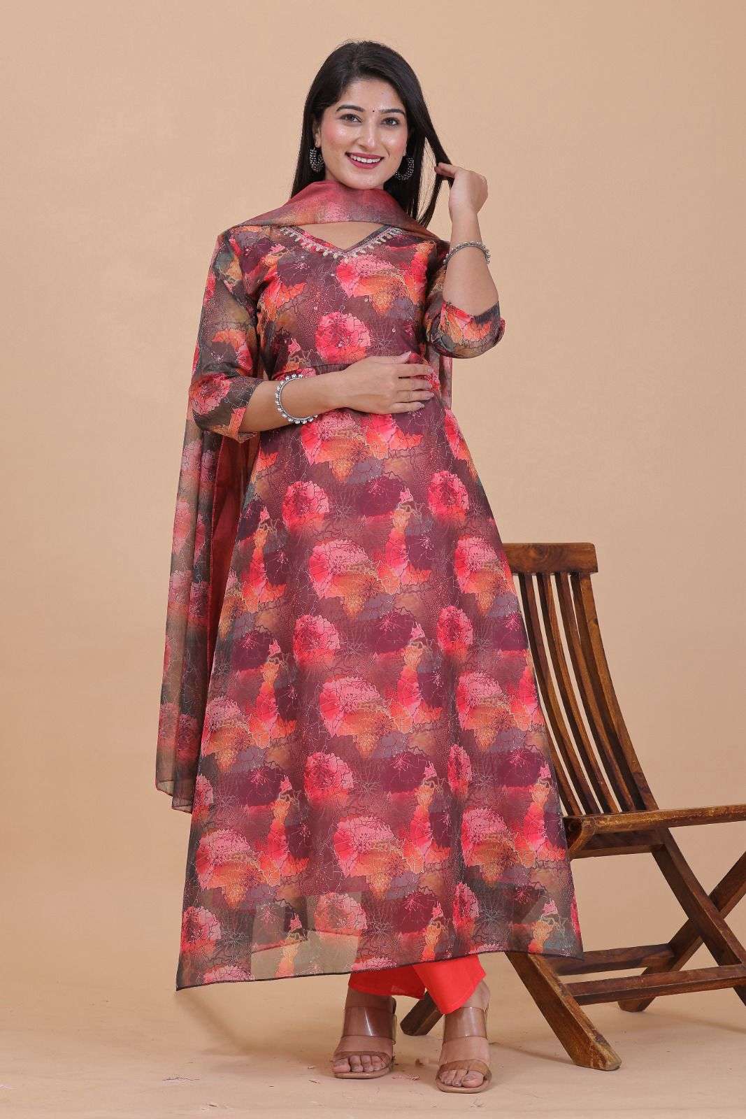 ORGANZA DIGITAL ANARKALI 3 Pc Kurti Wholesale catalog