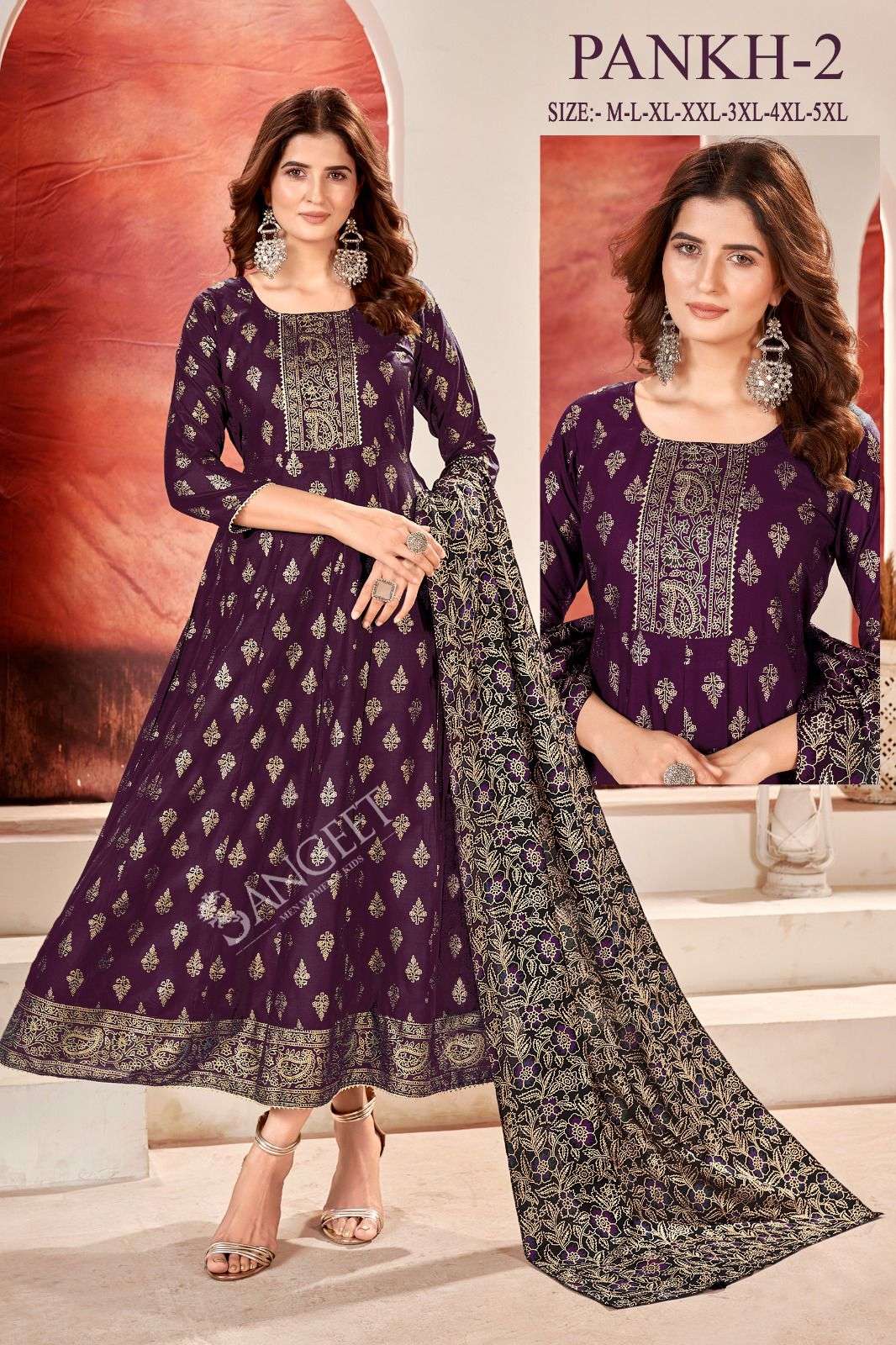 PANKH-2 HEAVY 14 KG RAYON WITH MULTI GOLD PRINT Kurti Wholesale catalog